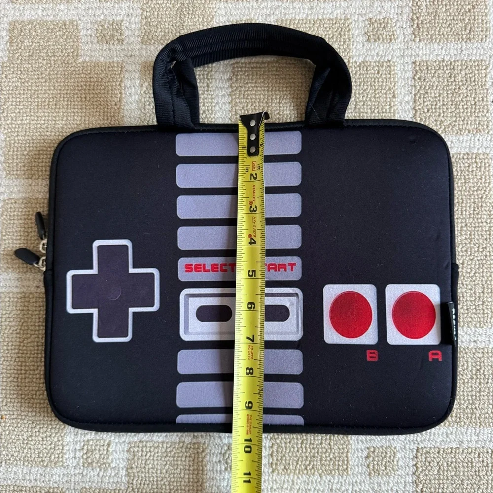 Retro Game Controller Laptop Sleeve iPad Case Travel Tech Black Gray